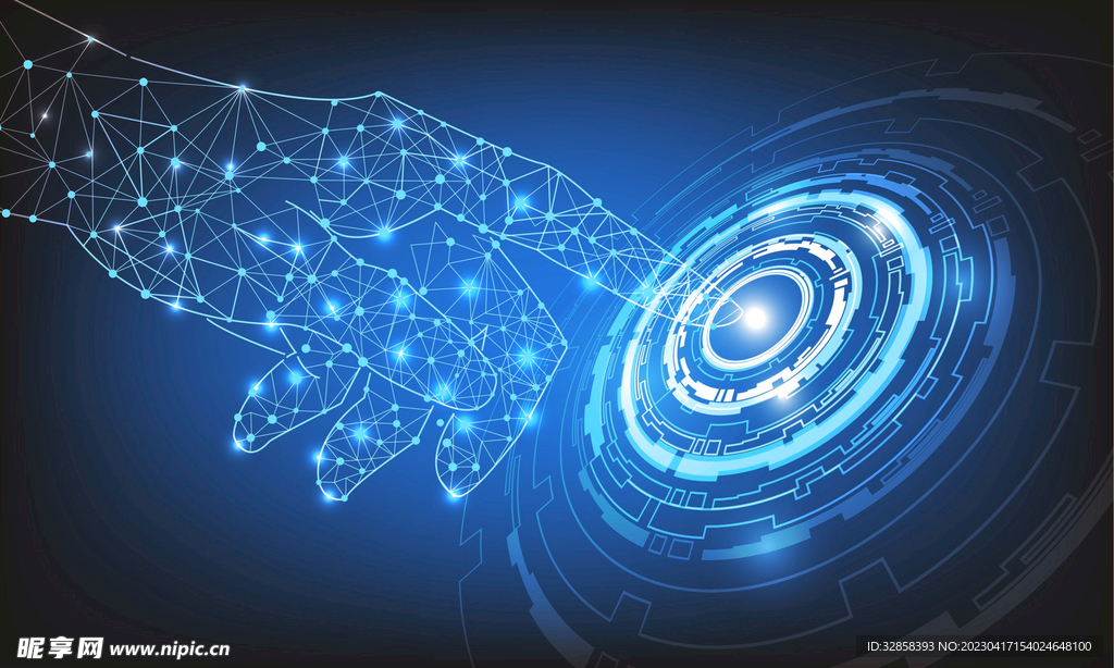 蓝色AI科技线条智能背景