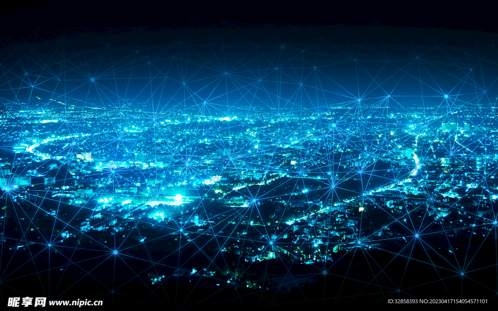 蓝色AI科技线条智能背景