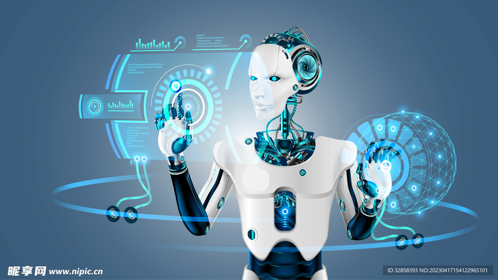 机器人触屏AI科技线条智能背景