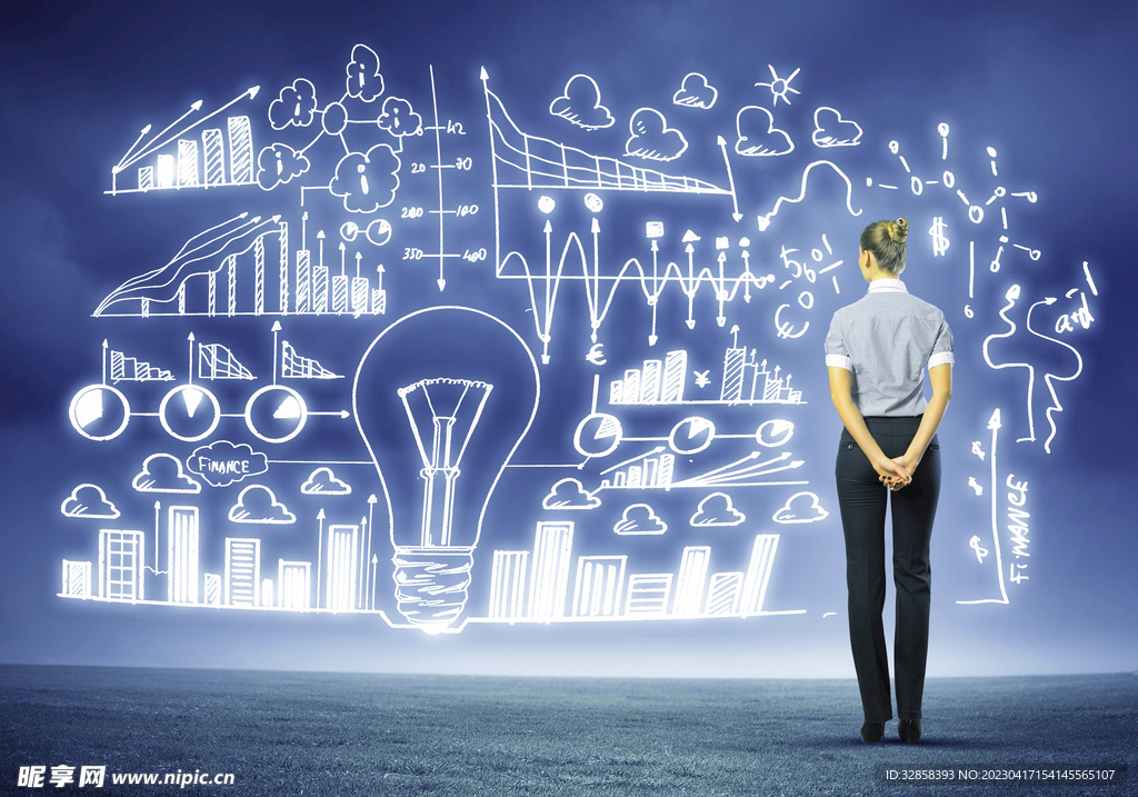 蓝色科技线条智能背景