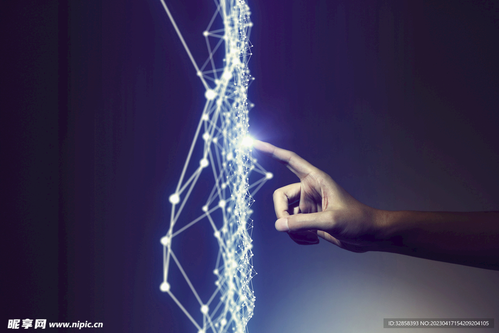 触屏点线AI科技线条智能背景