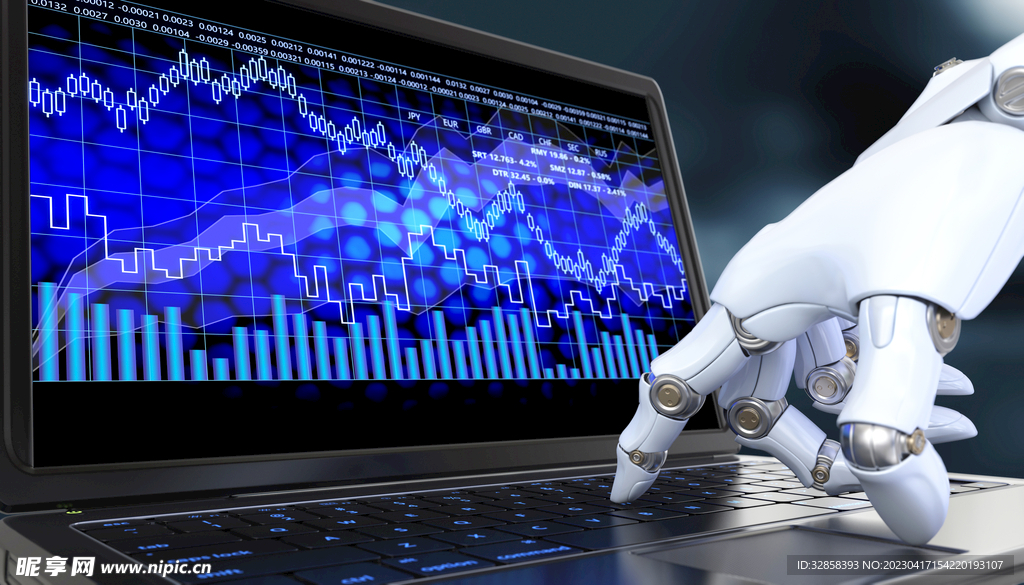 机器手臂AI科技智能线条背景