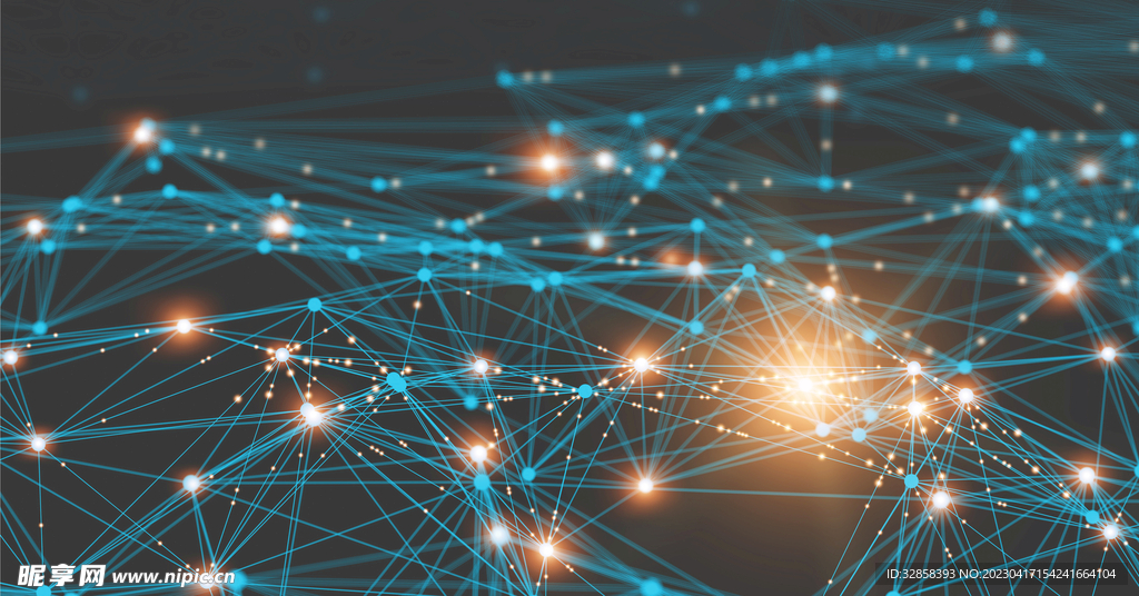 城市点线AI智能科技线条背景