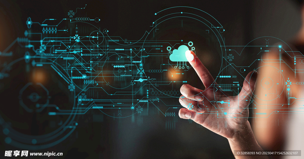 触屏点线AI科技线条智能背景