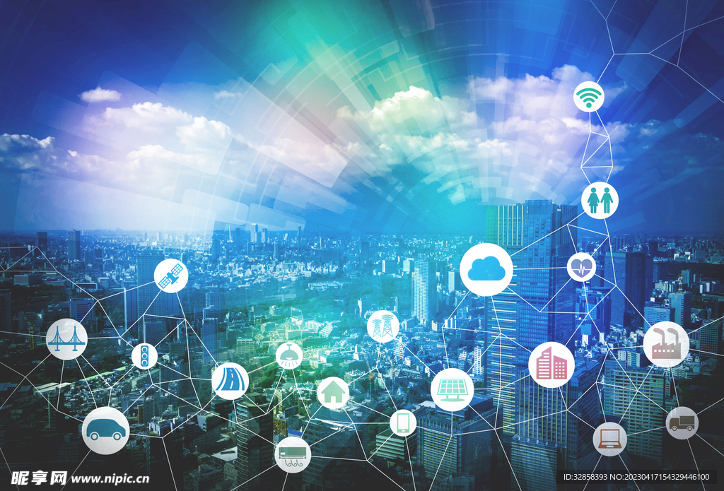 商务AI科技智能线条背景