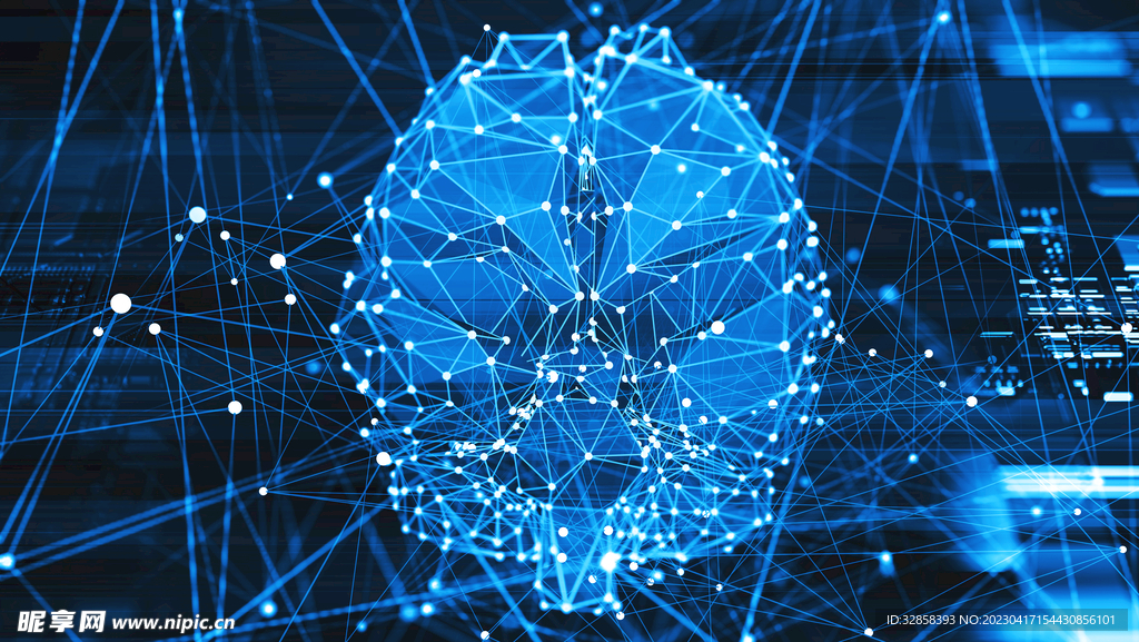 蓝色线条AI科技智能背景