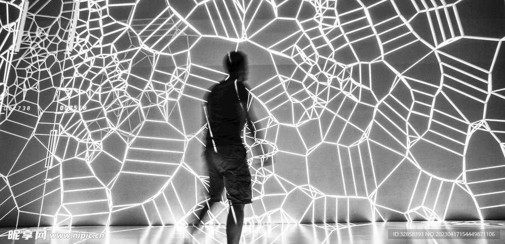 人物AI科技线条智能背景