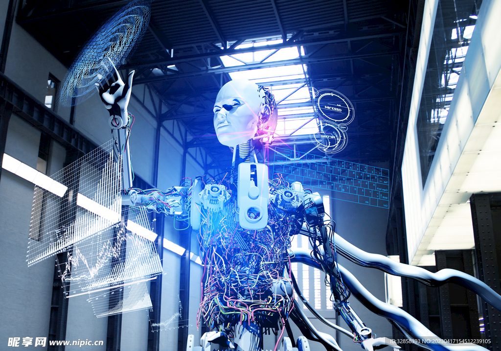 AI科技线条智能背景