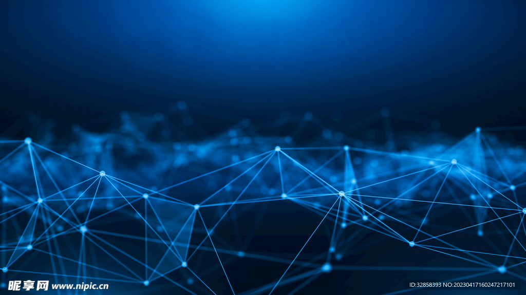 蓝色线条AI智能科技背景