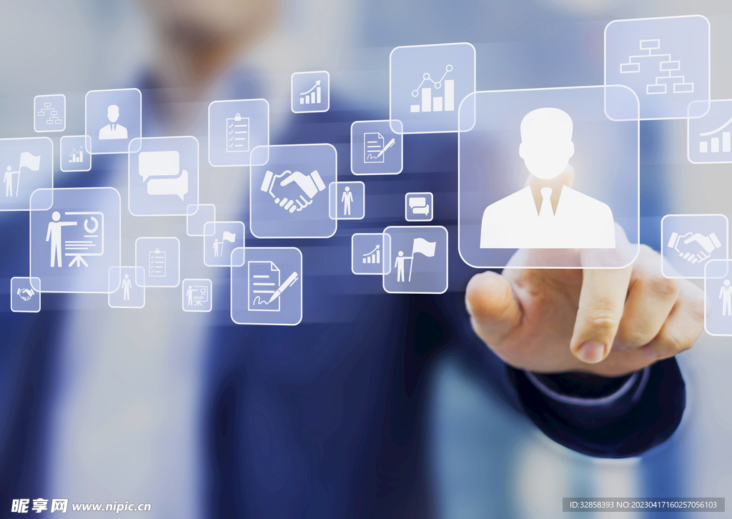 商务触屏AI智能科技背景