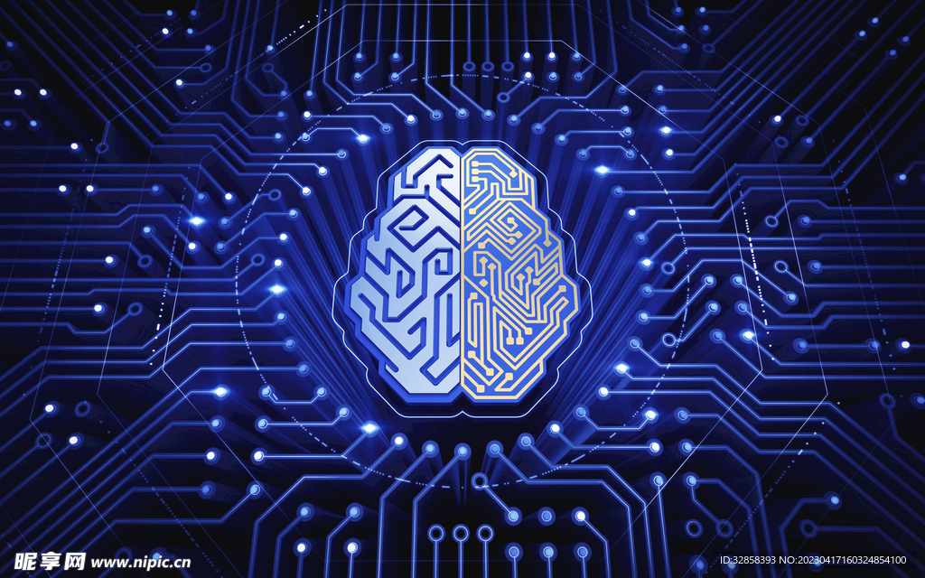 电路纹理AI智能科技背景