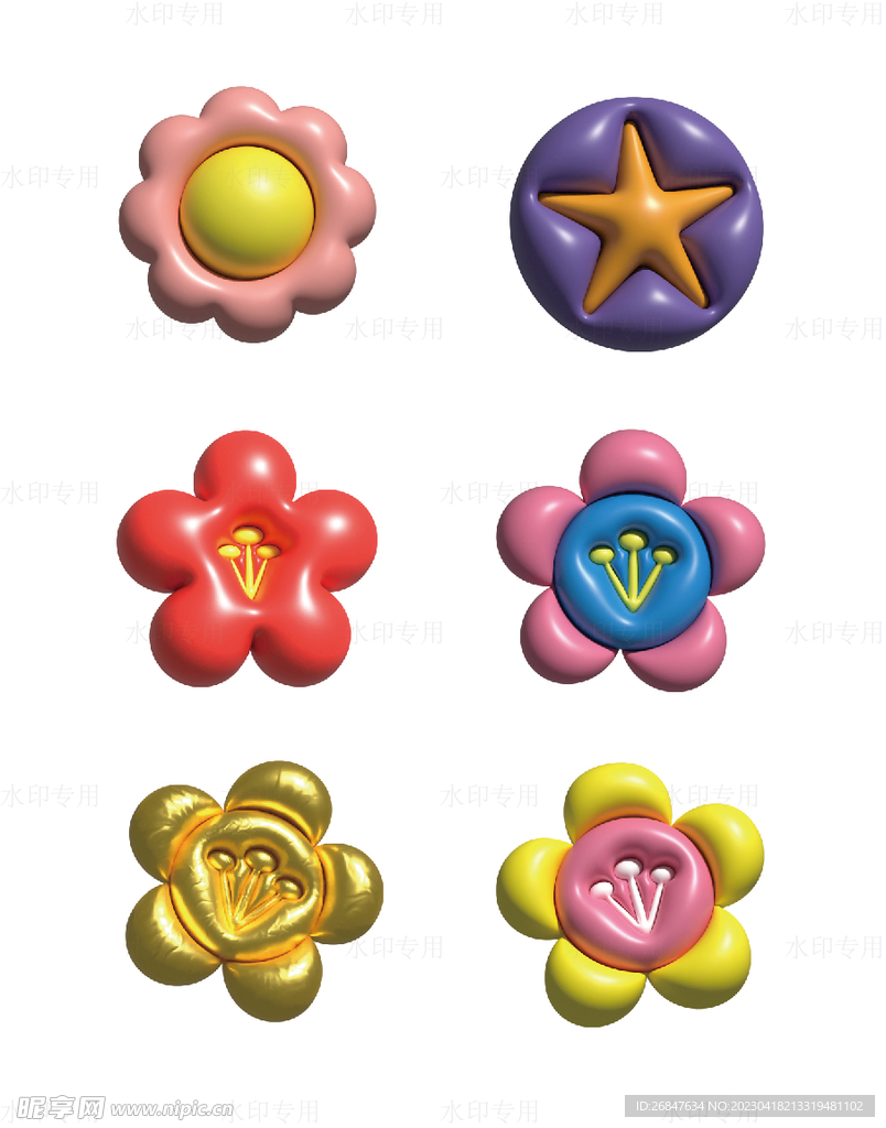 卡通图案膨胀风