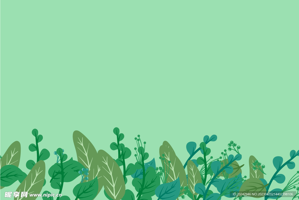  绿叶植物背景
