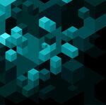 抽象背景 蓝色立方体