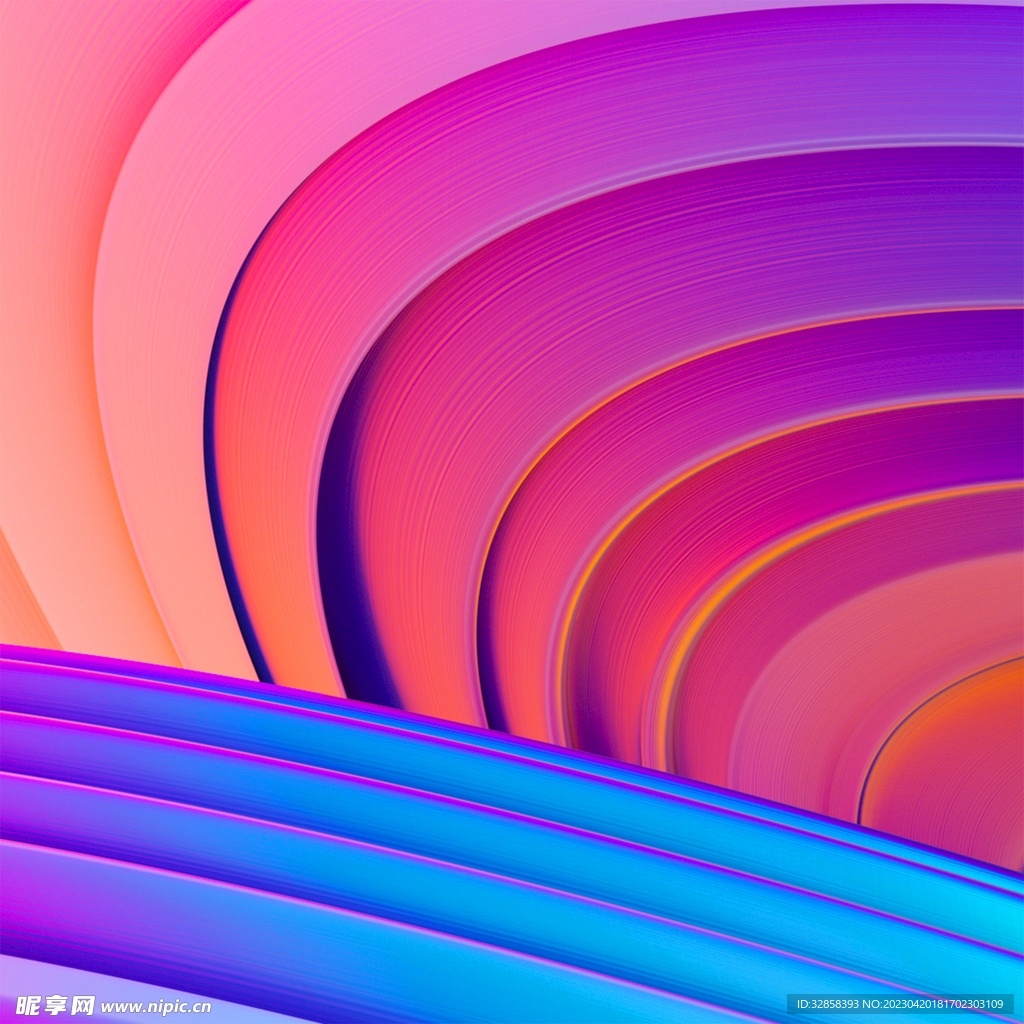 彩色抽象拉丝3D立体流体渐变