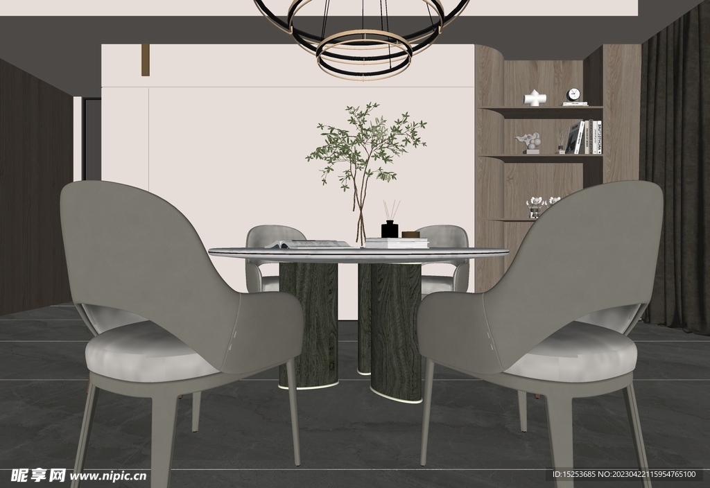 室内设计家具桌椅组合模型