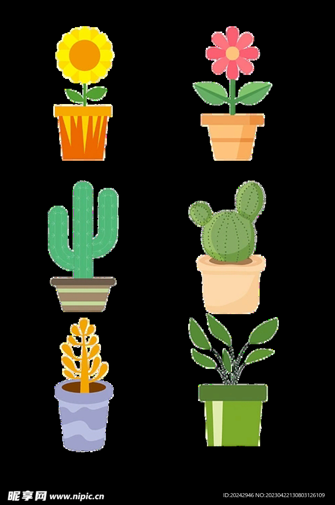 花卉盆栽贴纸