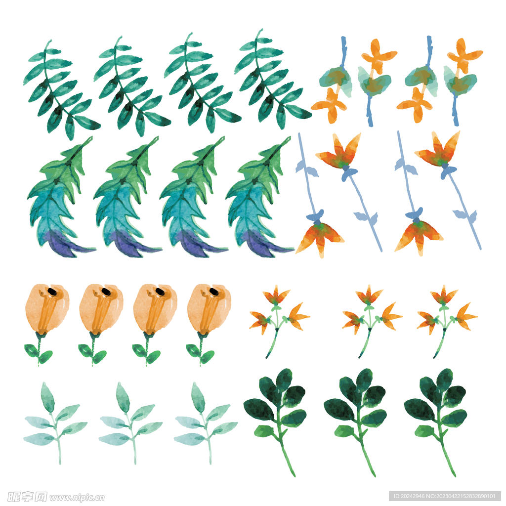 手帐贴纸 植物贴纸 小清新植物