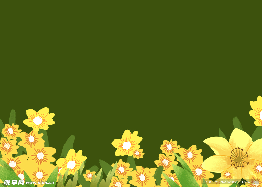 黄色花朵背景 