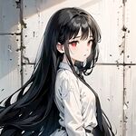 女孩 高清 黑发 白衬衫 壁纸