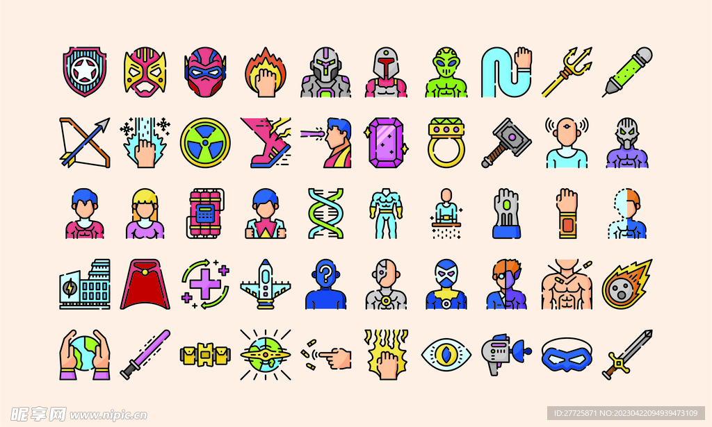 超级英雄主题图标矢量素材