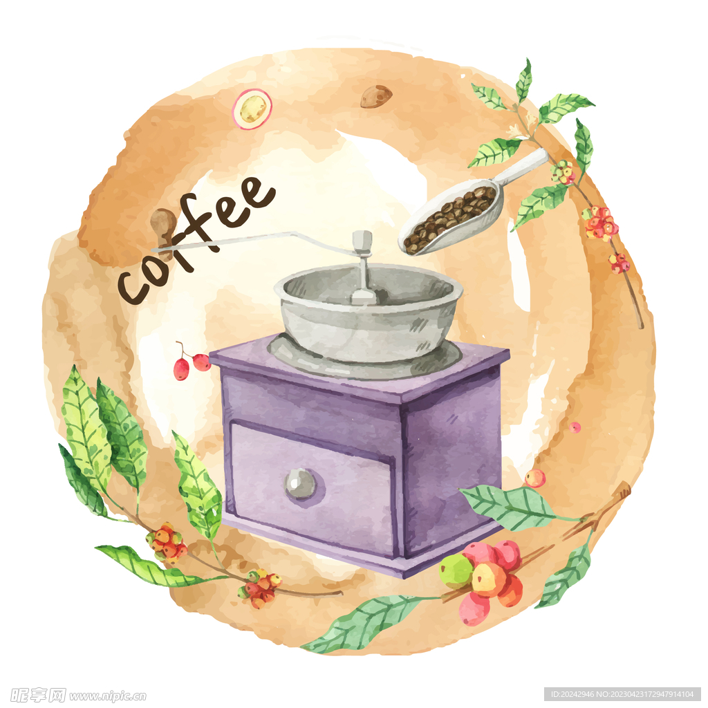 咖啡机插画  