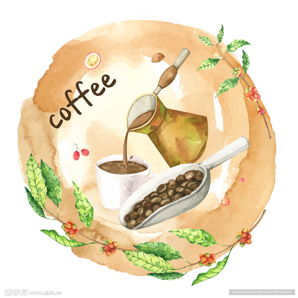 咖啡种植插画