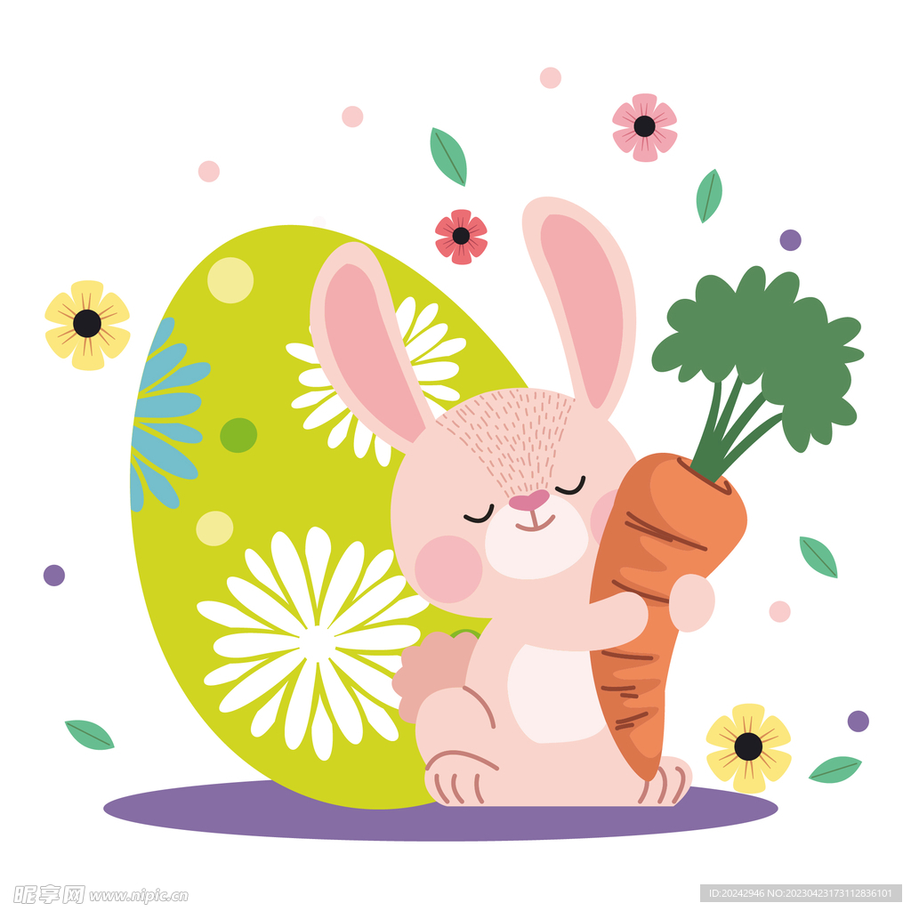 彩蛋兔子与胡萝卜