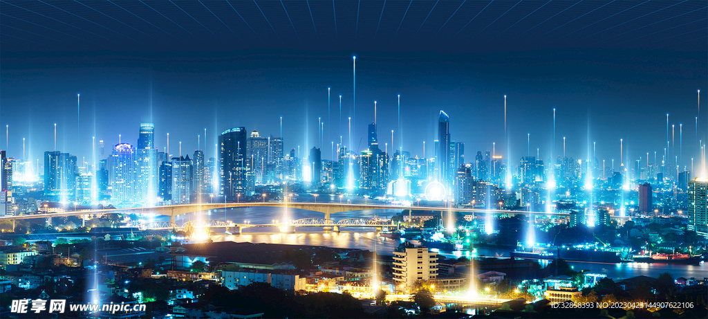 城市大数据AI科技线条智能背景