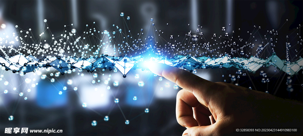 商务触屏AI科技线条智能背景