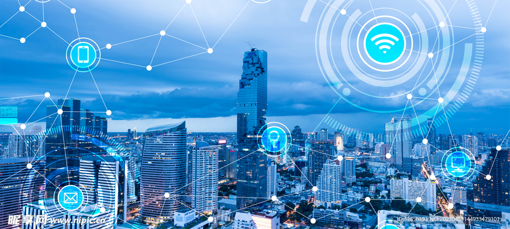 互联城市AI科技线条智能背景