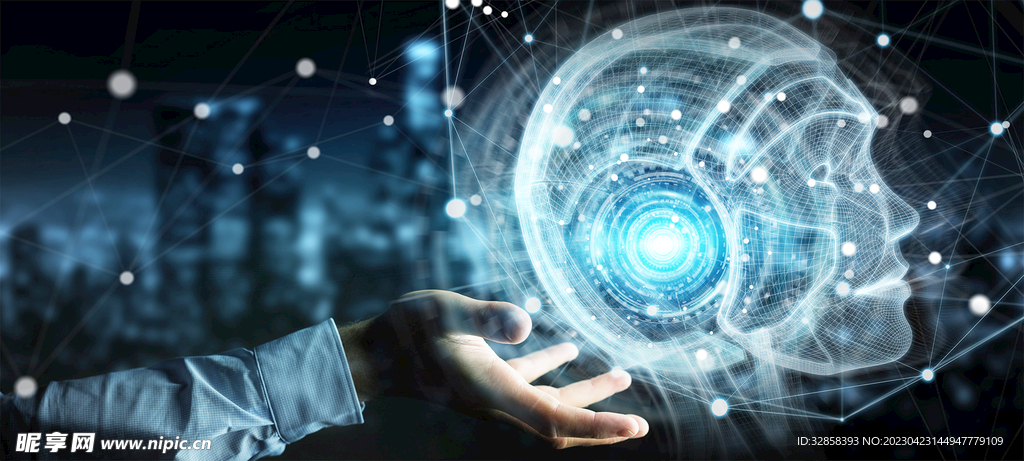 人工智能概AI科技线条智能背景