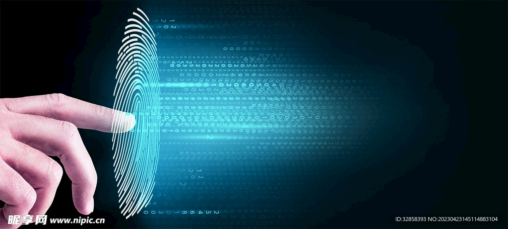 指纹识别触屏AI科技线条智能