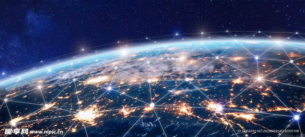全球互联概念科技线条背景