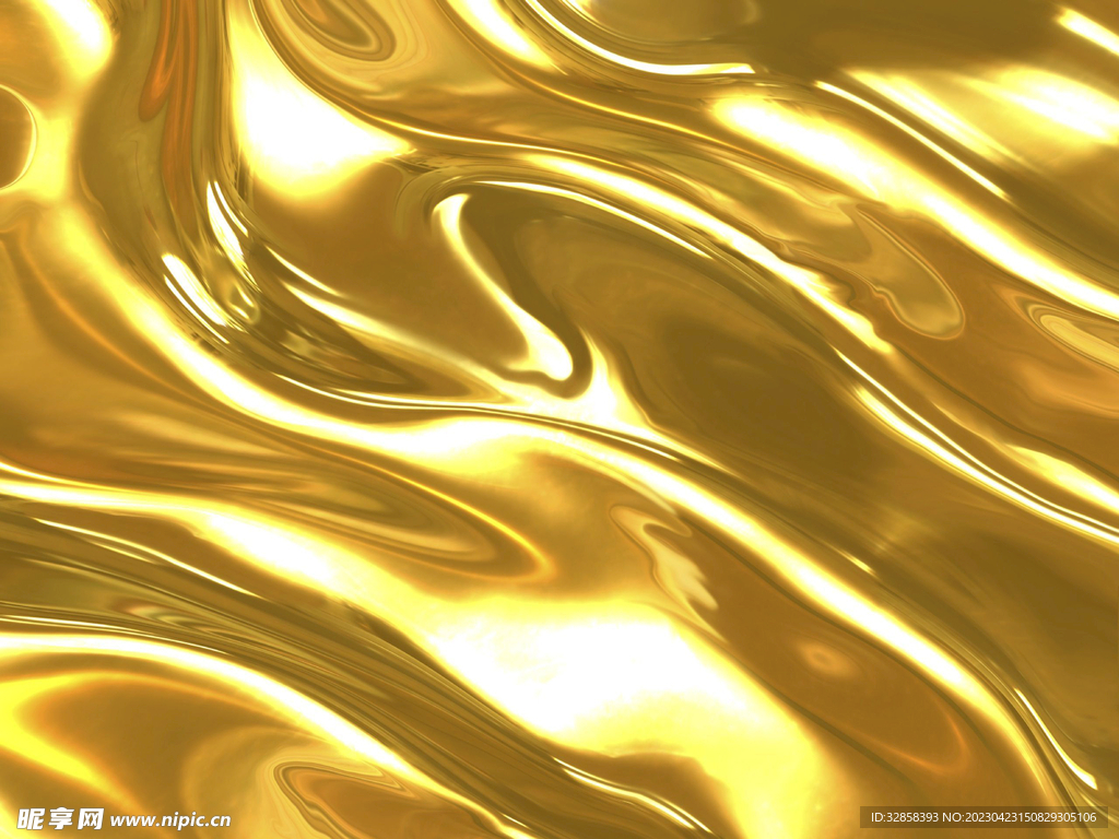 金色液体流动背景