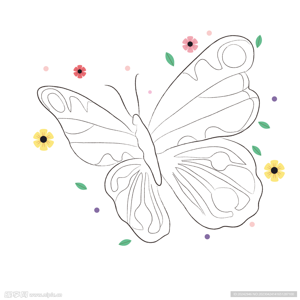 蝴蝶线稿 