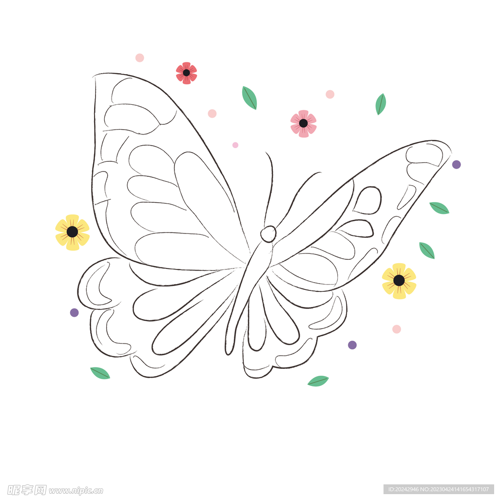 蝴蝶线稿 