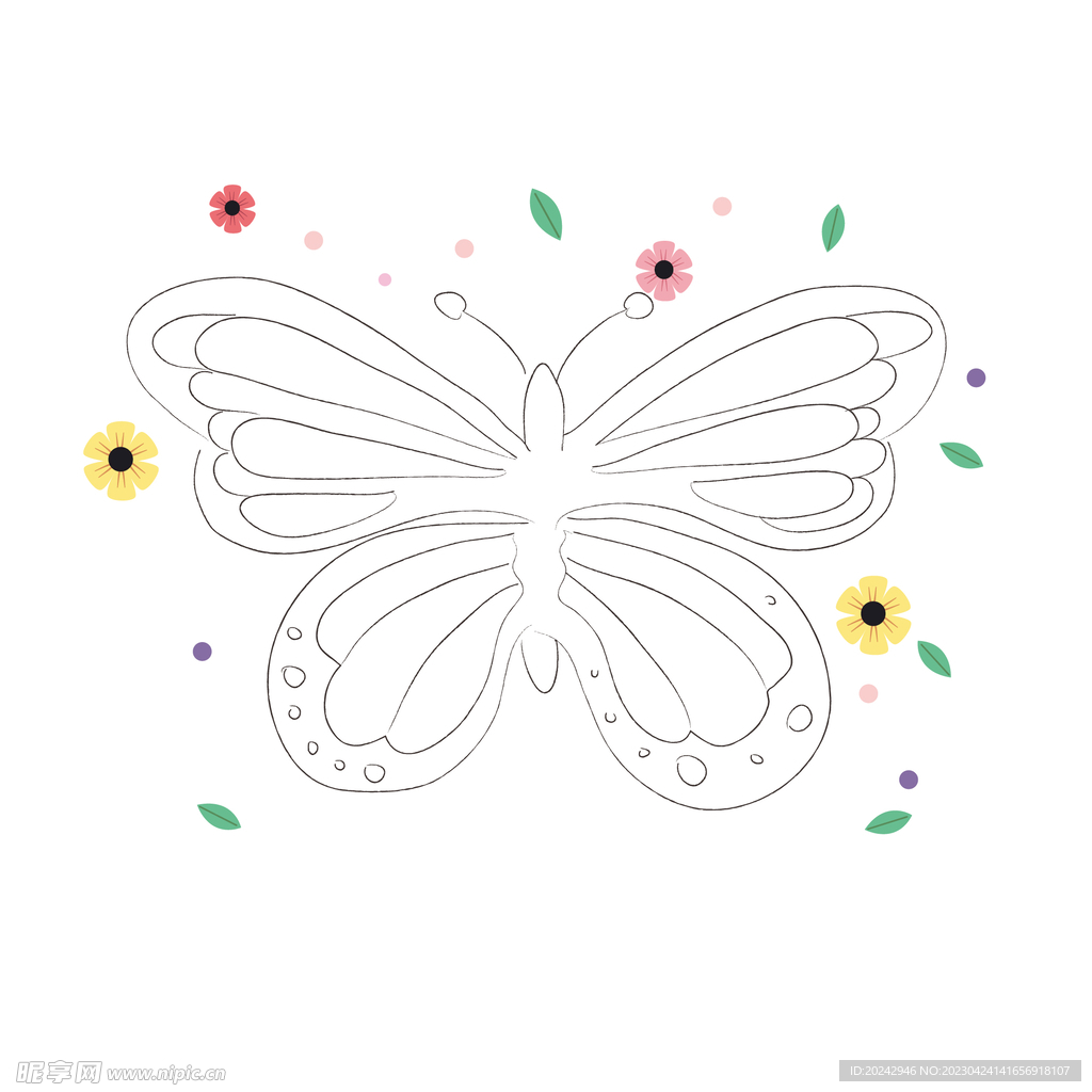蝴蝶线稿 