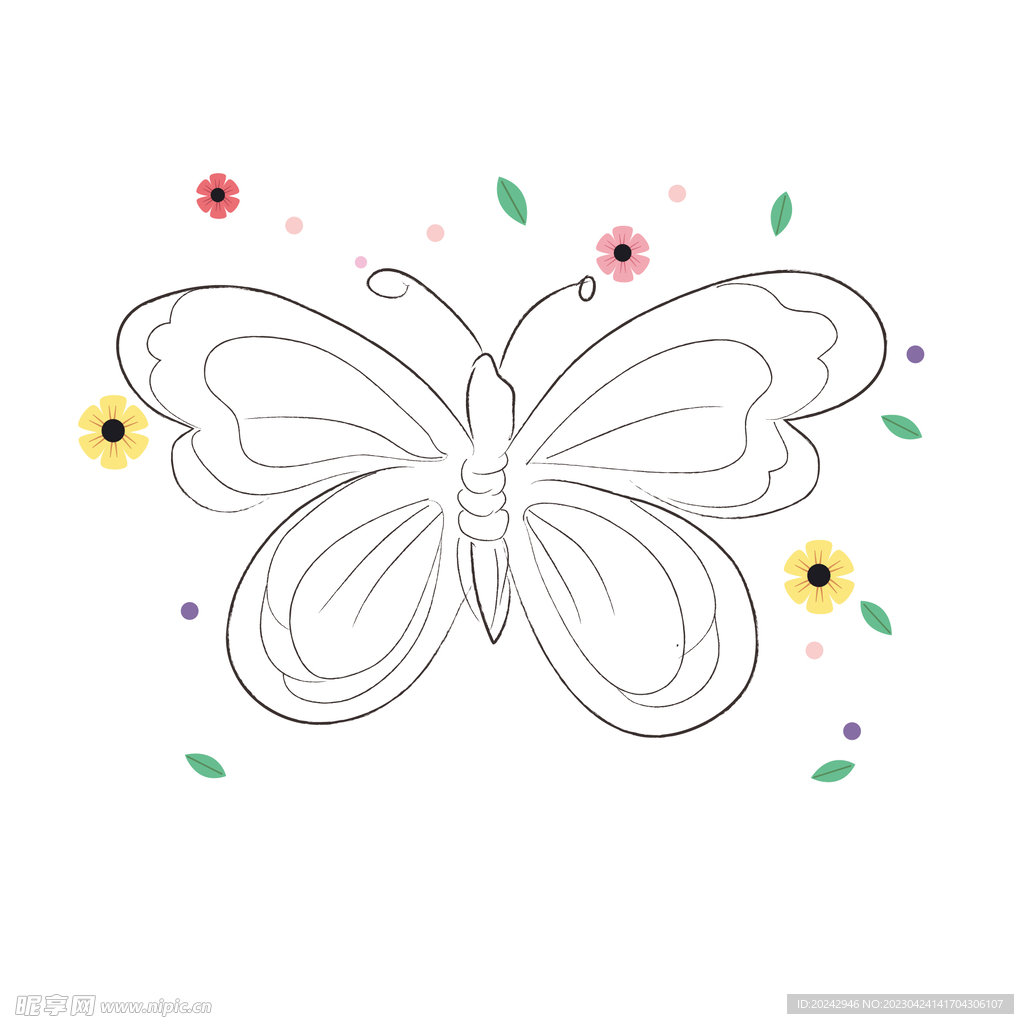 蝴蝶线稿 
