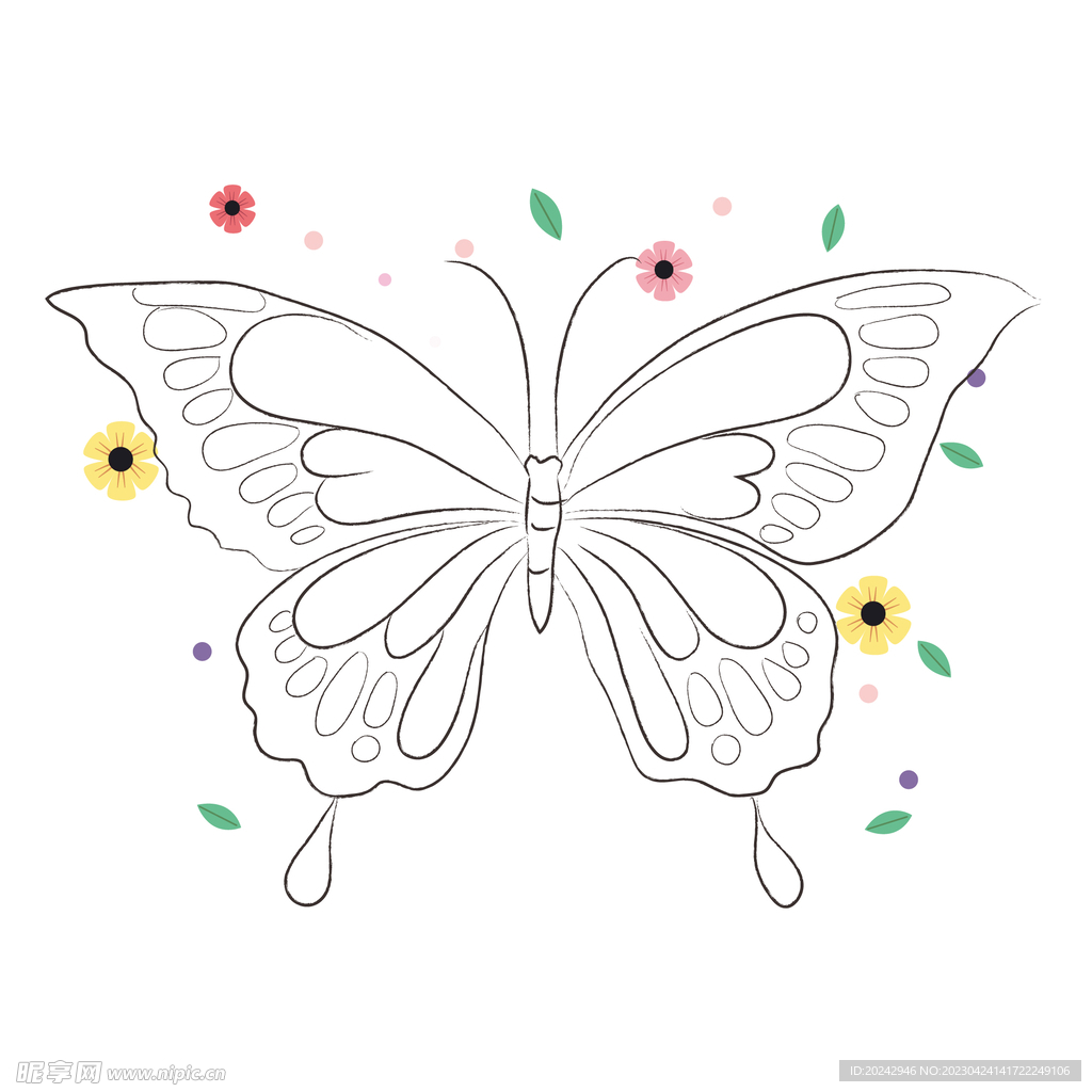 蝴蝶线稿 