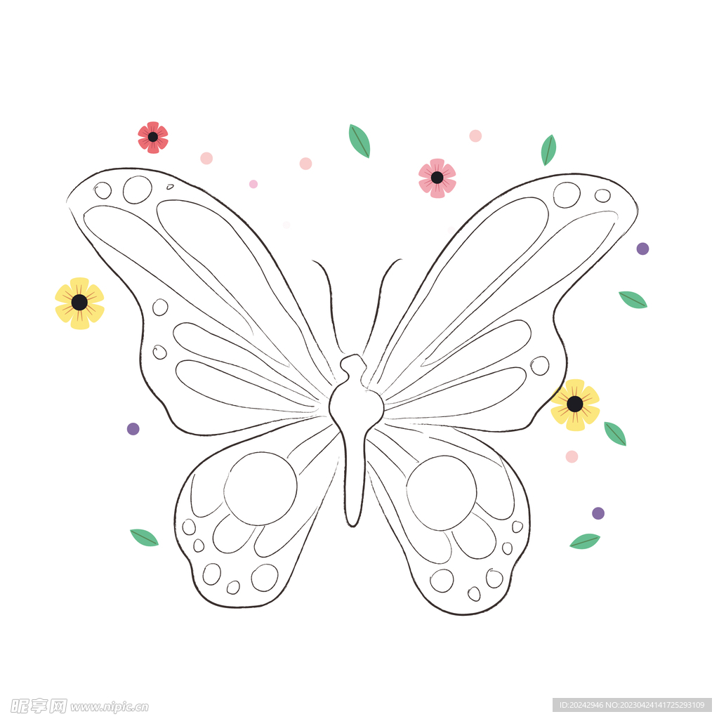 蝴蝶线稿 
