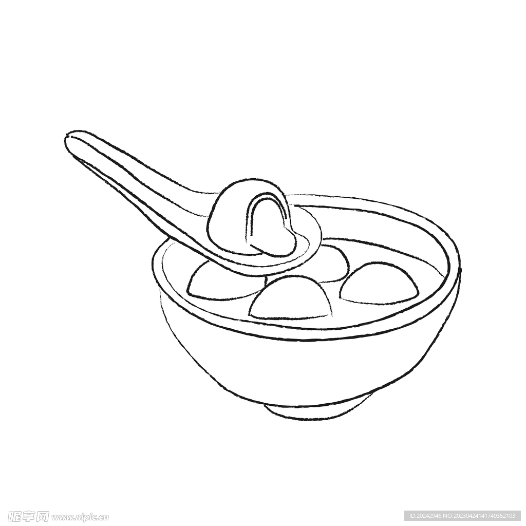 汤圆线稿素材 