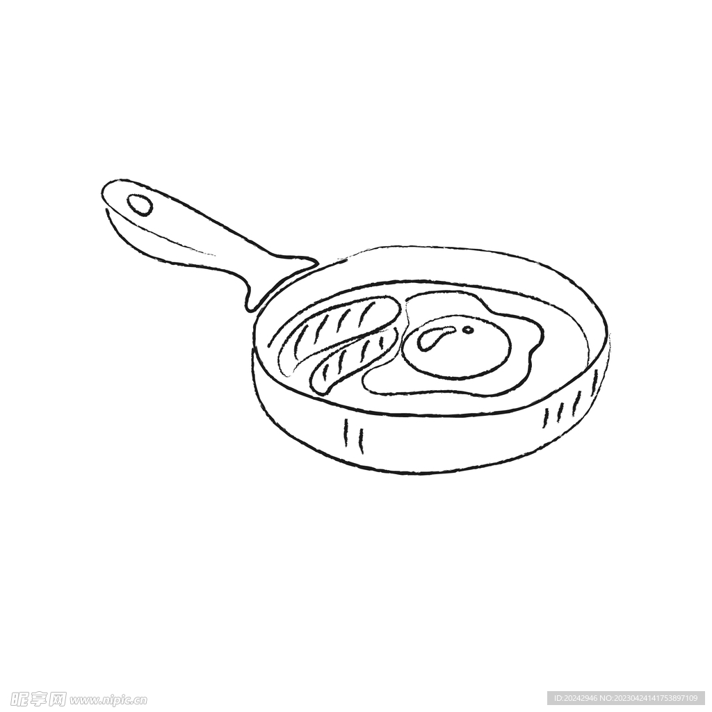 平底锅煎蛋素材