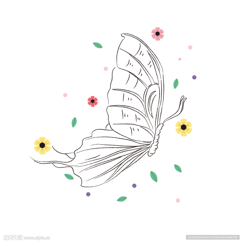 蝴蝶线稿