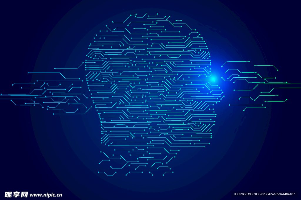 人脸点线AI科技线条智能背景