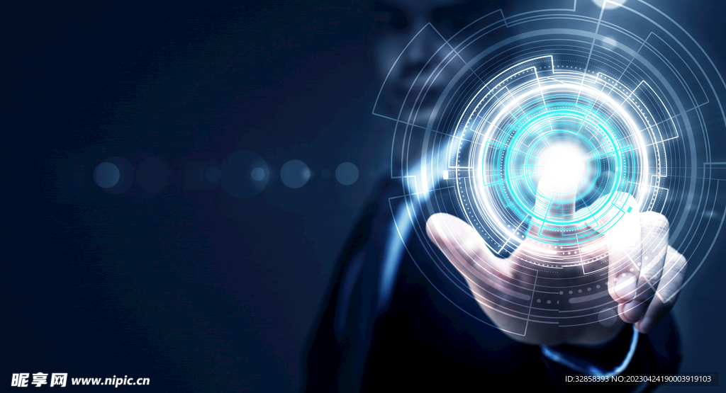 手托AI科技线条智能背景