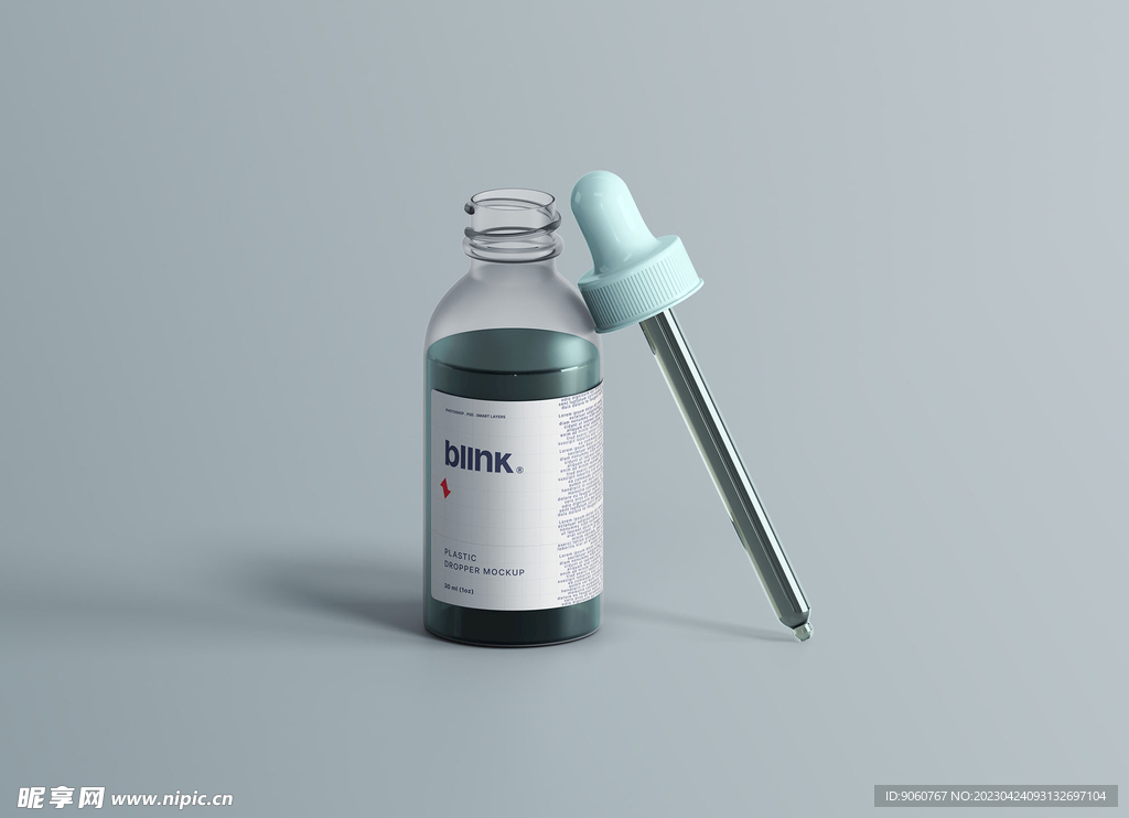 玻璃瓶滴管样机模板
