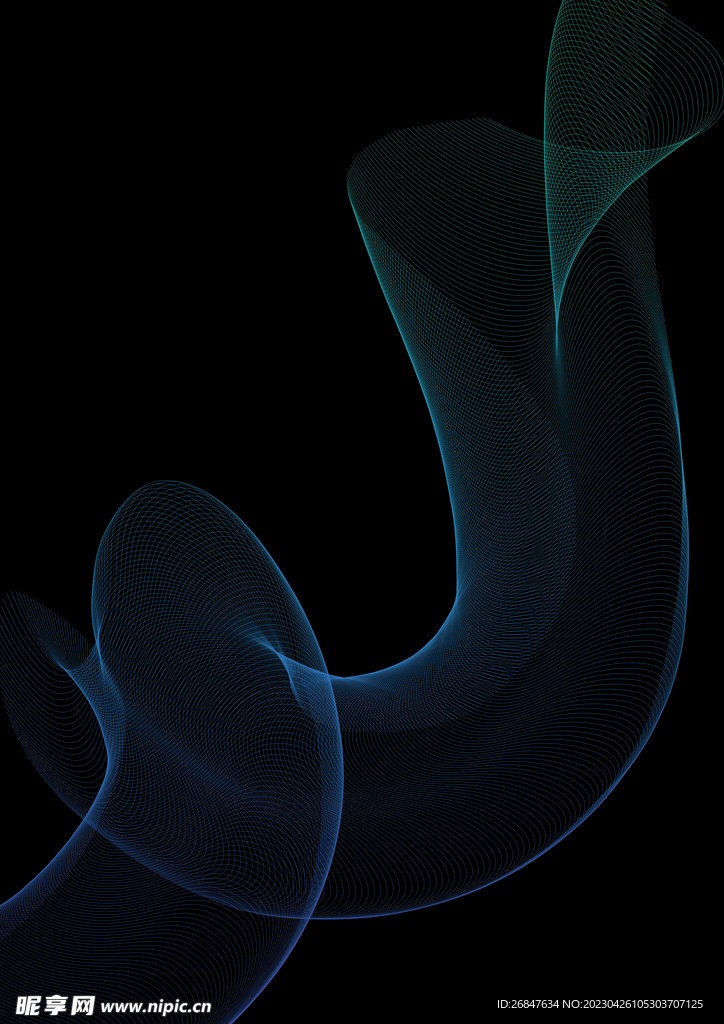 飘逸线条兰绿渐变