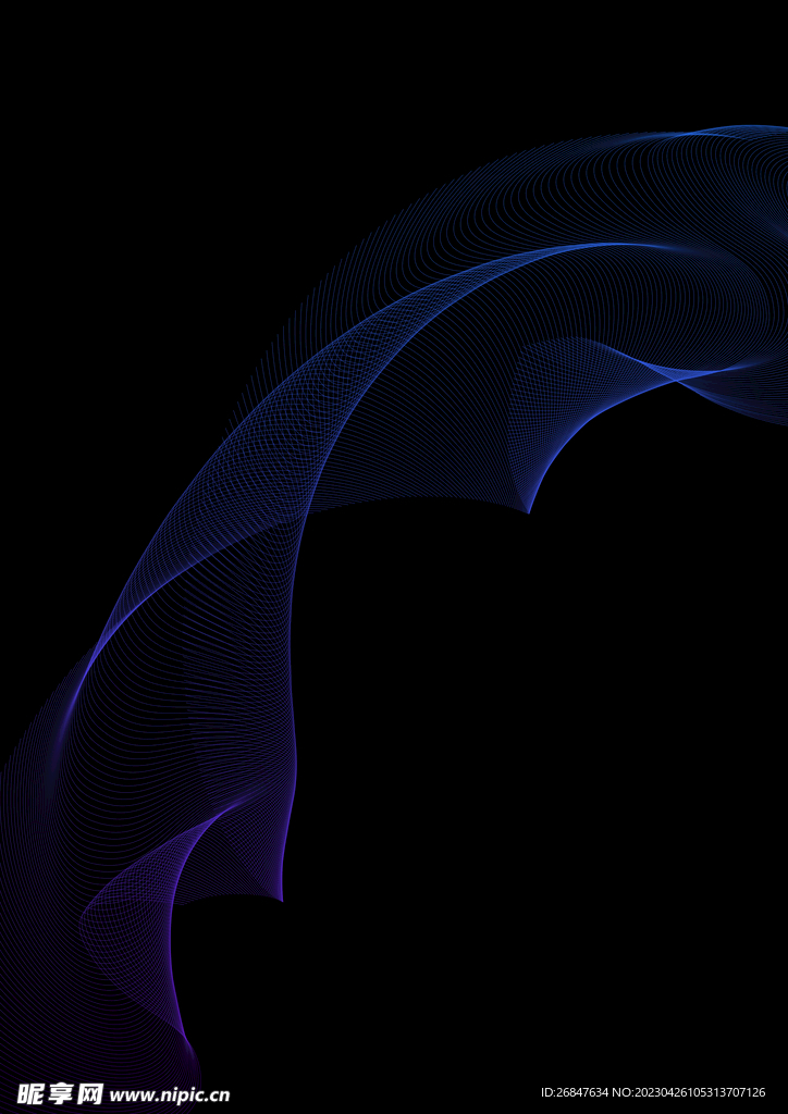 飘逸线条蓝紫飘带