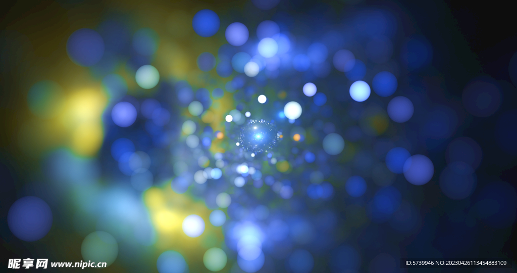 蓝色光影斑点晚会粒子舞台背景